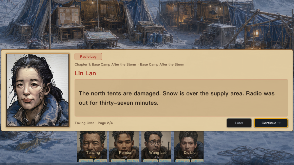 NPC radio dialogue screenshot.