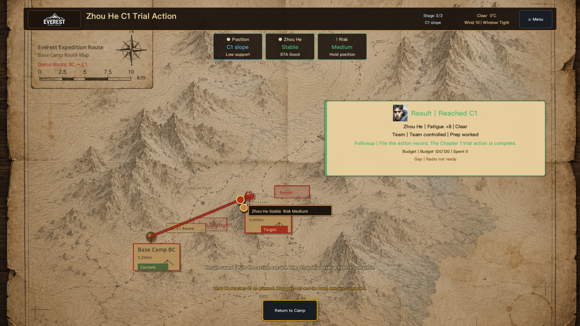 Action result screenshot.